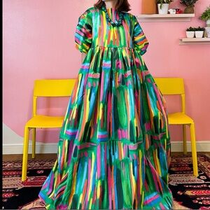 harringtons multicolored green maxi dress- Size XS